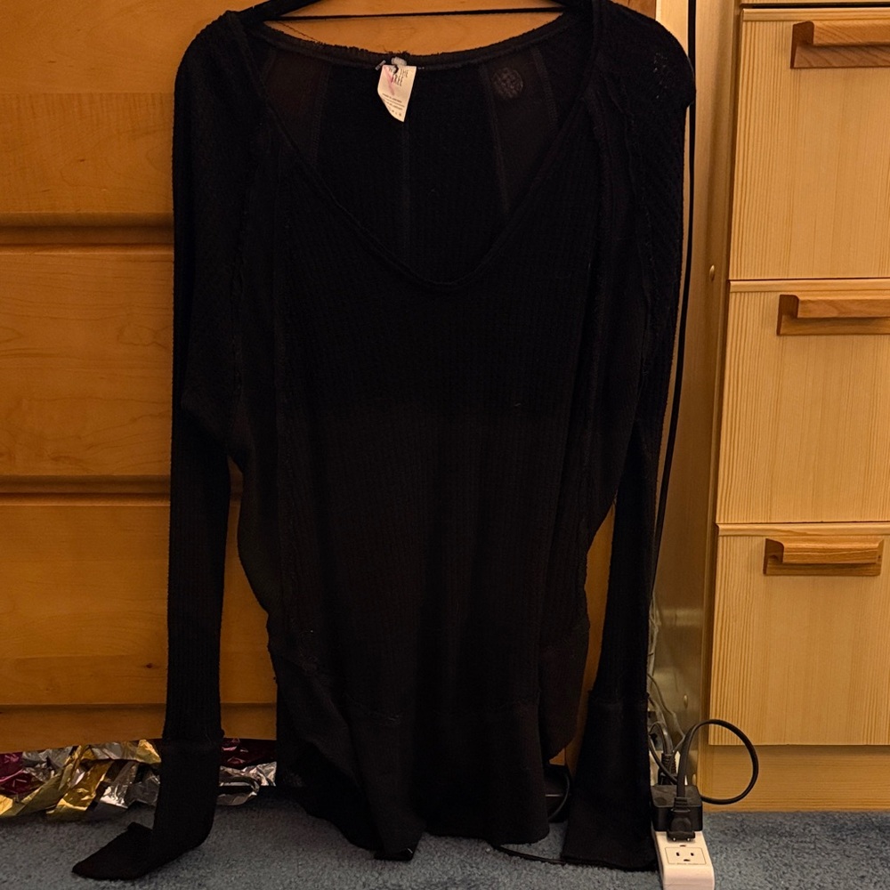 We The Free Black Long Sleeve Top